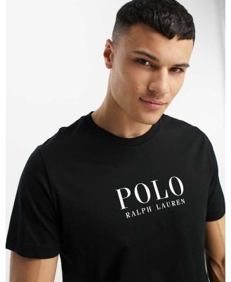 Polo Ralph Lauren loungewear t-shirt in black with chest text logo