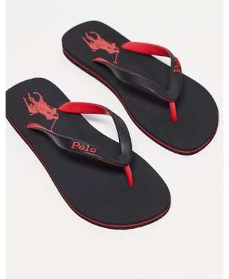 Polo Ralph Lauren thongs with logo in black