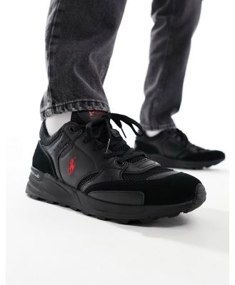 Polo Ralph Lauren Trackster 200 sneakers with red logo in black
