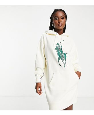 Polo Ralph Lauren x ASOS exclusive collab lightweight hoodie dress in cream-White