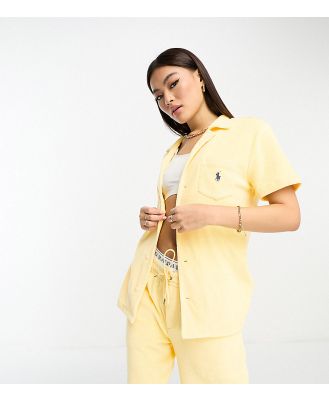 Polo Ralph Lauren x ASOS exclusive collab terry towelling revere collar shirt in yellow with back print logo