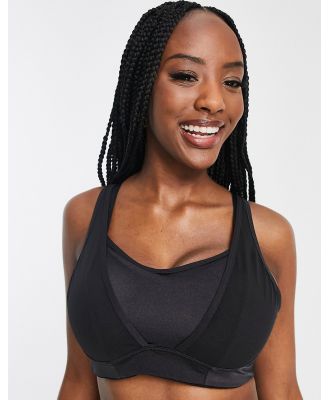 Pour Moi Fuller Bust Energy Infinite double strap lightly padded convertible sports bra in black