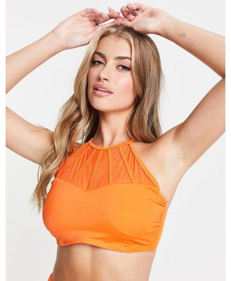 Pour Moi Space high neck underwired cami bikini top in orange