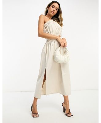 Pretty Lavish cut-out midaxi dress in stone-Neutral