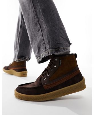 PS Paul Smith Coffmann suede stitch detail casual boots in brown