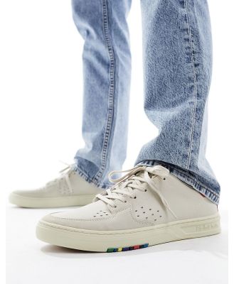 PS Paul Smith Cosmo perforated red spoiler leather sneakers in off white