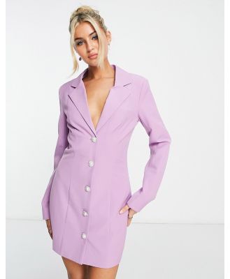 Public Desire blazer dress with pearl buttons in lilac-Purple