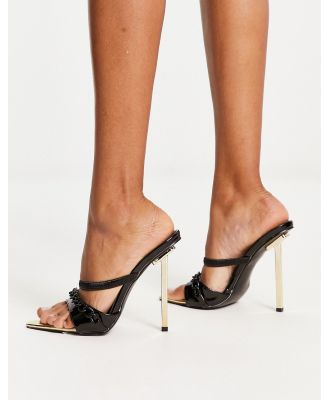 Public Desire chain strap stiletto heeled sandals in black