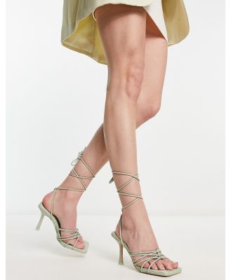 Public Desire Keri strappy mid heeled sandals in mint green