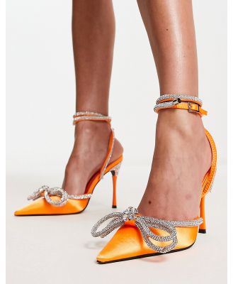 Public Desire Midnight heeled shoes in orange satin