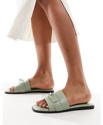 Public Desire Radiance sliders with hardware in pistachio-Green