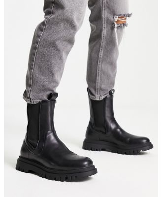 Pull & Bear high chunky tech boots in black