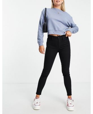 Pull & Bear high waisted ultra skinny basic jeans in black