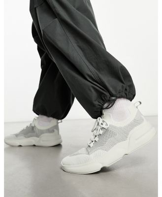 Pull & Bear lace up sporty sneakers in grey