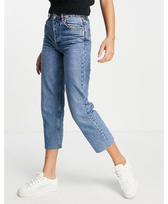 Pull & Bear straight cropped jeans in blue