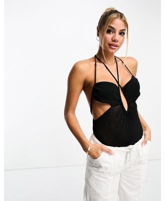 Pull & Bear strappy cut out body in black