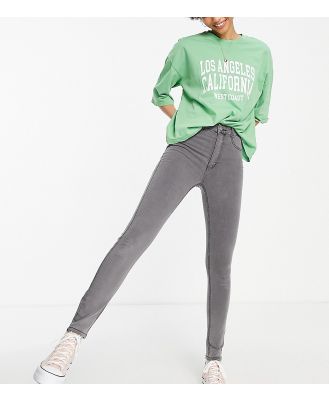 Pull & bear tall high-waisted skinny jeans in grey