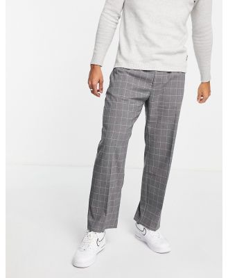 Pull & Bear wide leg pants in grey check