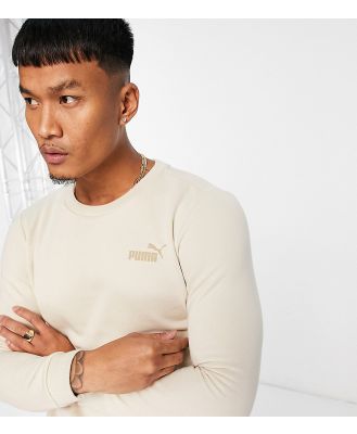 Puma essentials small logo sweatshirt in off white
