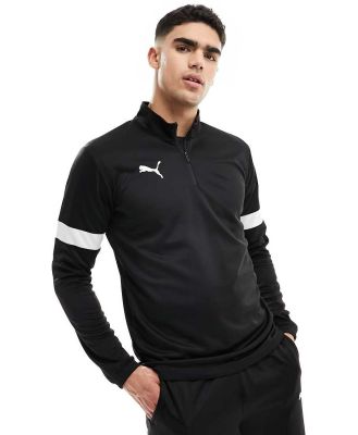 PUMA Football Rise 1/4 zip sweatshirt in black