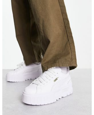 Puma Mayze chunky sneakers in triple white
