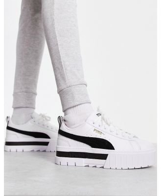 PUMA Mayze chunky sneakers in white and black