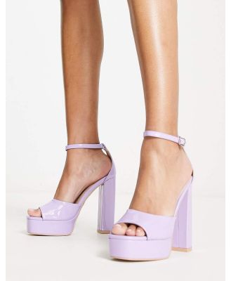 RAID Aasma platform heeled sandals in lilac patent-Purple