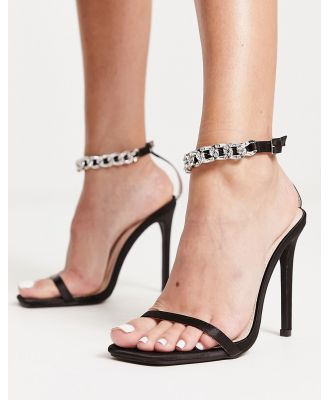 RAID Revvy heeled sandals with embellished ankle strap in black