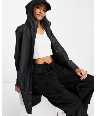 Rains 12020 unisex waterproof long jacket in black