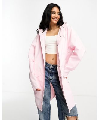 Rains 12020 waterproof hooded long jacket in pink