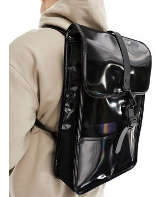 Rains 13020 unisex waterproof mini backpack in shiny black