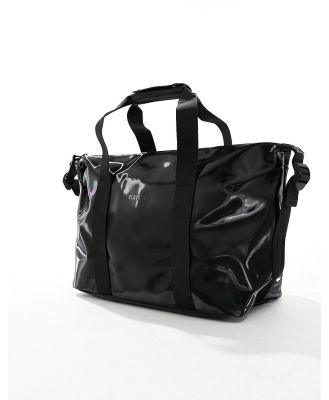 Rains Hilo Weekend small unisex waterproof holdall bag in shiny black