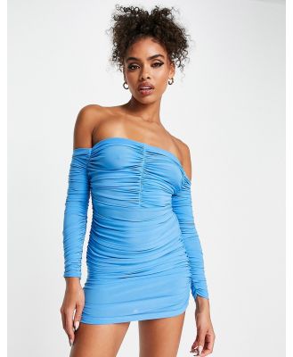 Rebellious Fashion bandeau bodycon mini dress in blue