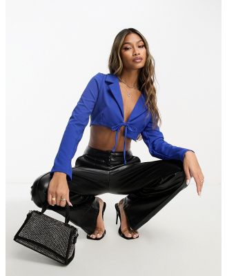Rebellious Fashion cropped tailored blazer in cobalt blue (part of a set)