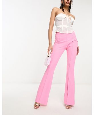 Rebellious Fashion tailored pants with flare in light pink