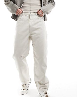 Reclaimed Vintage Inspired 90s baggy jeans in ecru-White