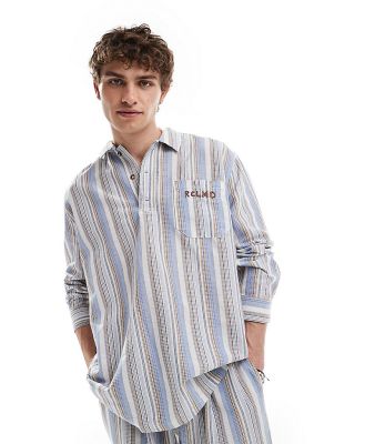 Reclaimed Vintage long sleeve stripe shirt in blue (part of a set)