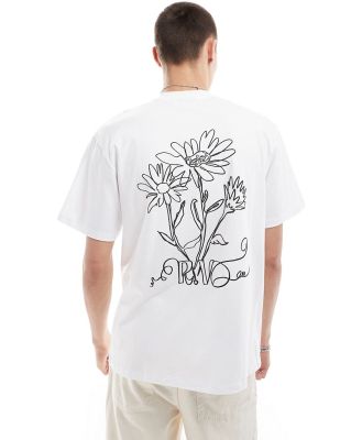 Reclaimed Vintage oversized t-shirt with flower graphic in white