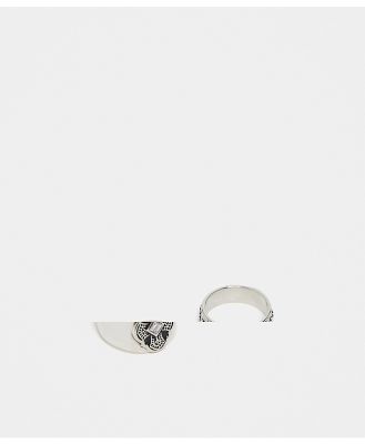 Reclaimed Vintage unisex ring pack in stainless steel-Silver