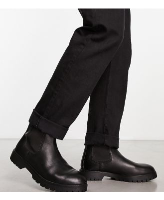 Red Tape Wide Fit chunky low ankle boots in black leather