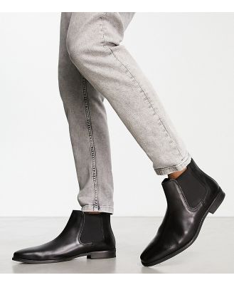 Red Tape Wide Fit leather formal chelsea boots in black