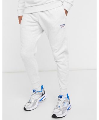 Reebok Classics essentials joggers with vector logo in light grey-White