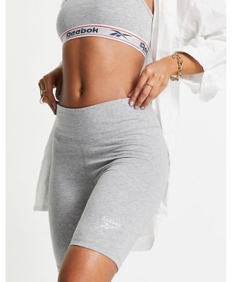 Reebok small logo legging shorts in grey