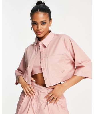 Reebok tailored cropped shirt in pink - exclusive to ASOS