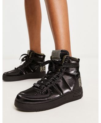 Replay high top sneakers in black-White
