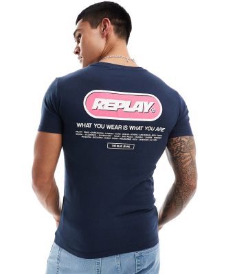 Replay logo t-shirt in blue
