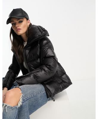 Replay padded jacket with hood in black