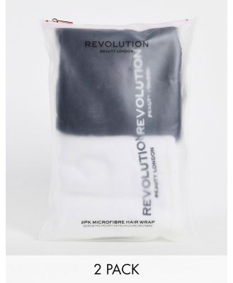 Revolution Hair 2 pack Microfibre Hair Towel Wrap Black/White-No colour