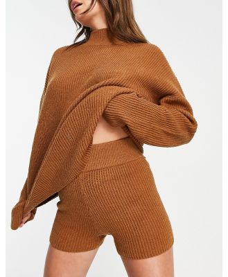 Rhythm classic knit shorts in brown (part of a set)