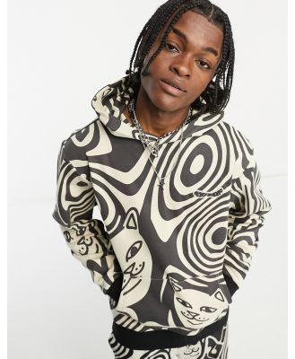 RIPNDIP hypnotic hoodie in black and white all over swirl print (part of a set)